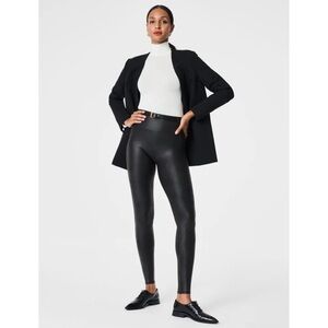 NWOT Spanx Faux‎ Leather High Waisted Leggings, Black - Size M
